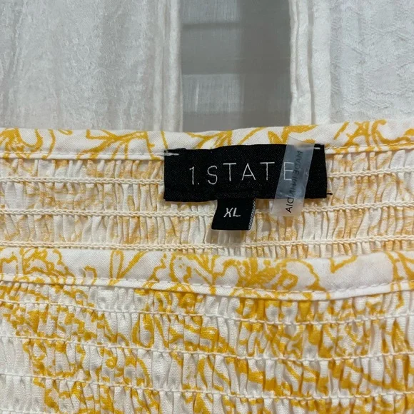 1. State. Dress. Short. Yellow and white. Size: XL. Short sleeve. NWOT. - Picture 3 of 6